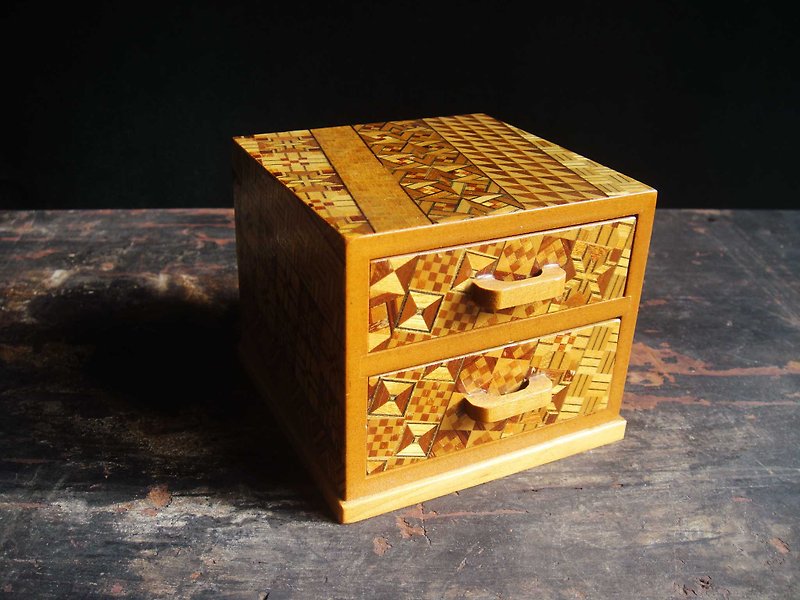 【老時光 OLD-TIME】早期二手日本寄木細工小款珠寶盒收納盒 - 其他 - 其他材質 多色