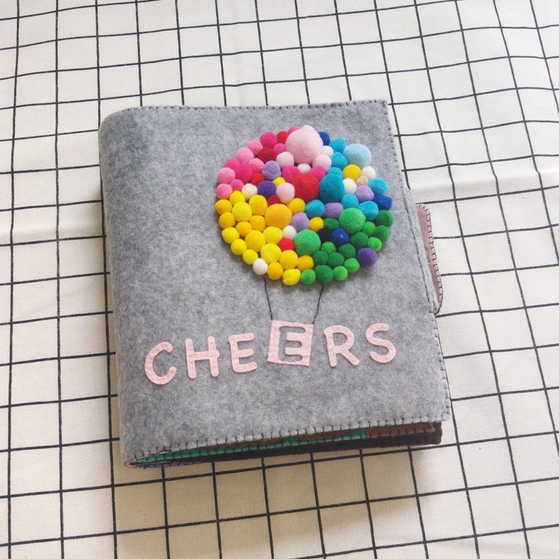 客製化手作布書【５頁本】 [C04] UP！ - 寶寶/兒童玩具/玩偶 - 棉．麻 灰色