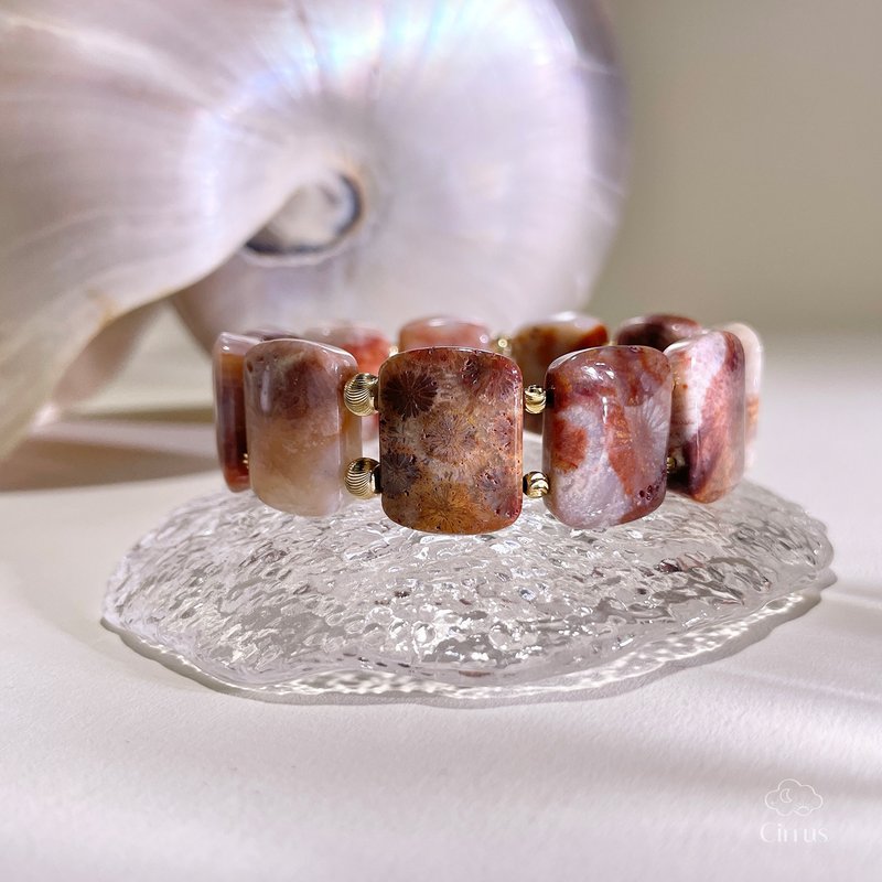 在日落之前 |珊瑚玉手排 手環 |一物一拍|手排手鍊|M16-1 - 手鍊/手環 - 玉石 多色