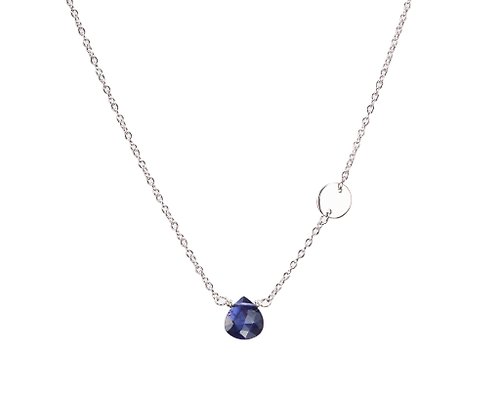 Majade Jewelry Design 藍晶石純銀項鍊 免費刻字九月誕生石 極簡處女座天秤座皇家藍項鍊