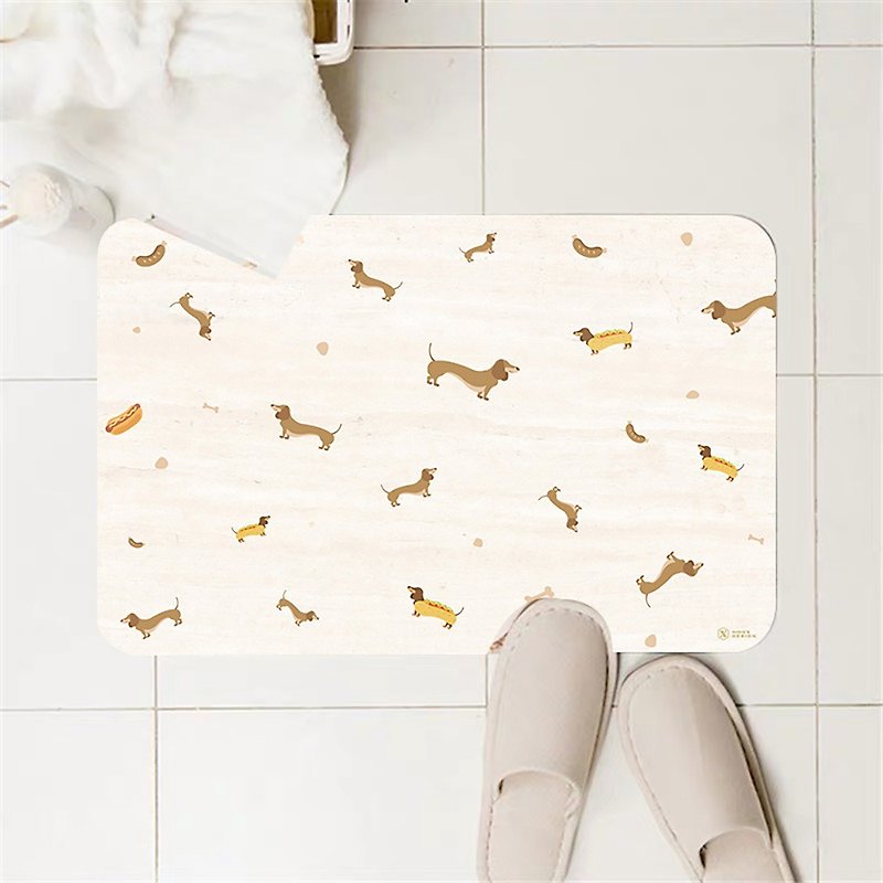 Full version Dachshund diatomaceous earth absorbent floor mat-diatomite/diatomaceous earth (hard/soft cushion type) - Rugs & Floor Mats - Other Materials Khaki