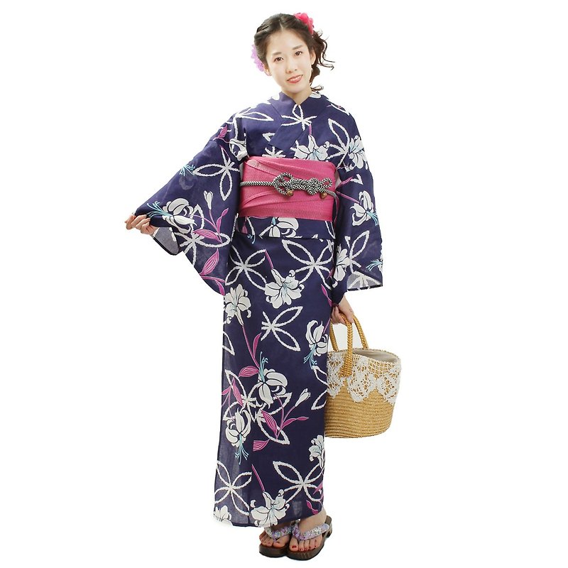 Women's Yukata Obi 2-piece set F size x86-40c yukata - Other - Cotton & Hemp Purple