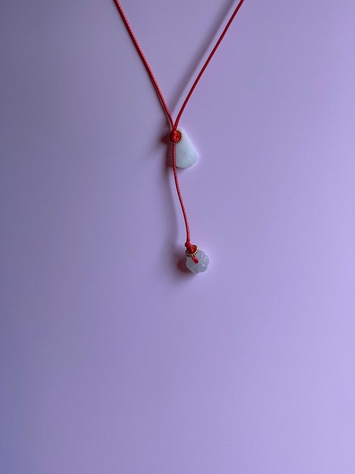 Fayina / fayina original design 【祈福II平安】翡翠長項鍊 緬甸玉無最佳化A貨翡翠項鍊