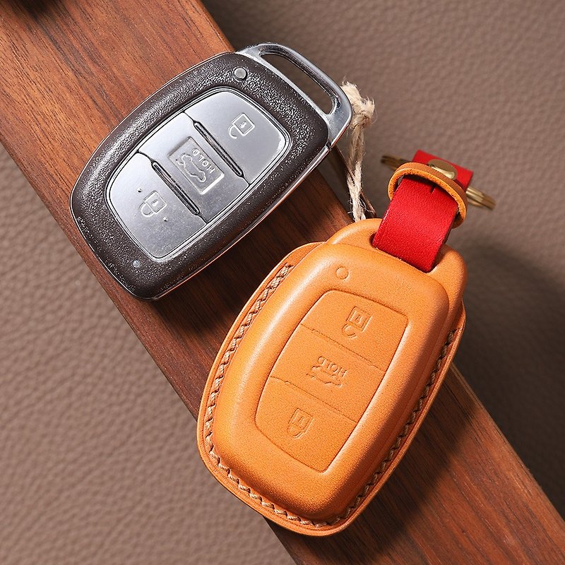 [Crazy Craftsman] Fully Handmade Custom For Hyundai Modern Car Key Case [Mother's Day Gift Box] - Keychains - Genuine Leather 