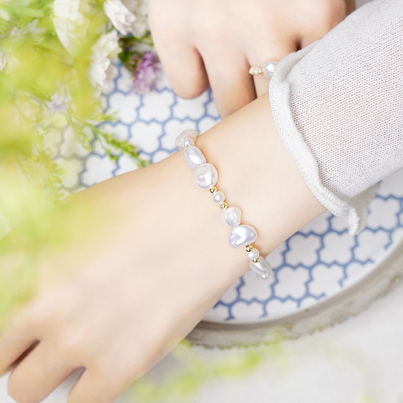 Peach Blossom x Pearl Birthstone [Hateruma Island’s Promise] Bracelet - Bracelets - Gemstone 