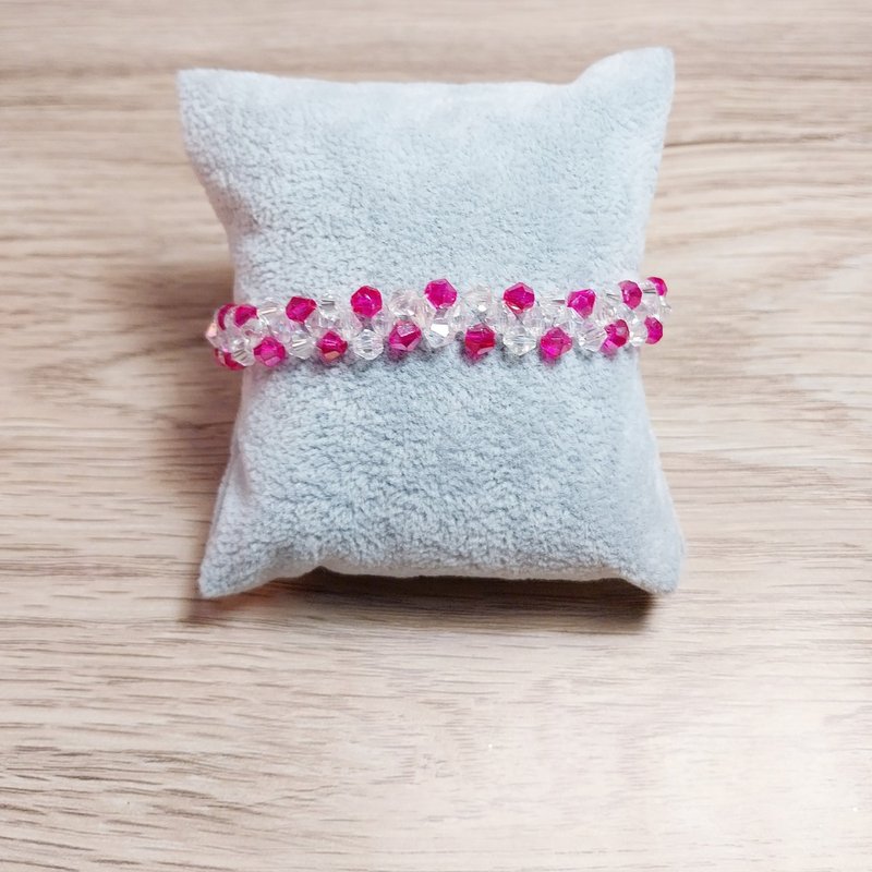 ฺPink Handmade Casual Style Beaded Bracelet Fashion Cute Beautiful Gift - 手鍊/手環 - 塑膠 粉紅色