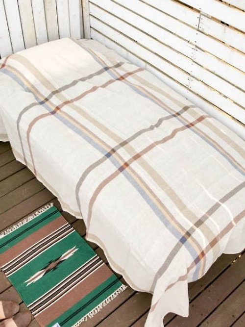 Ametsuchi MADLAS Plaid Bed Cover Multi Cloth