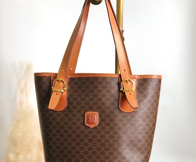 Direct from Japan branded used bag CELINE Macadam tote bag Brown blazer embossed PVC leather vintage wvsw8r Shop solo vintage Handbags Totes Pinkoi