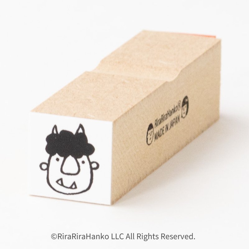 リニューアル 鬼*ラバースタンプ*15mm角*R981 - 印章/印台 - 木頭 