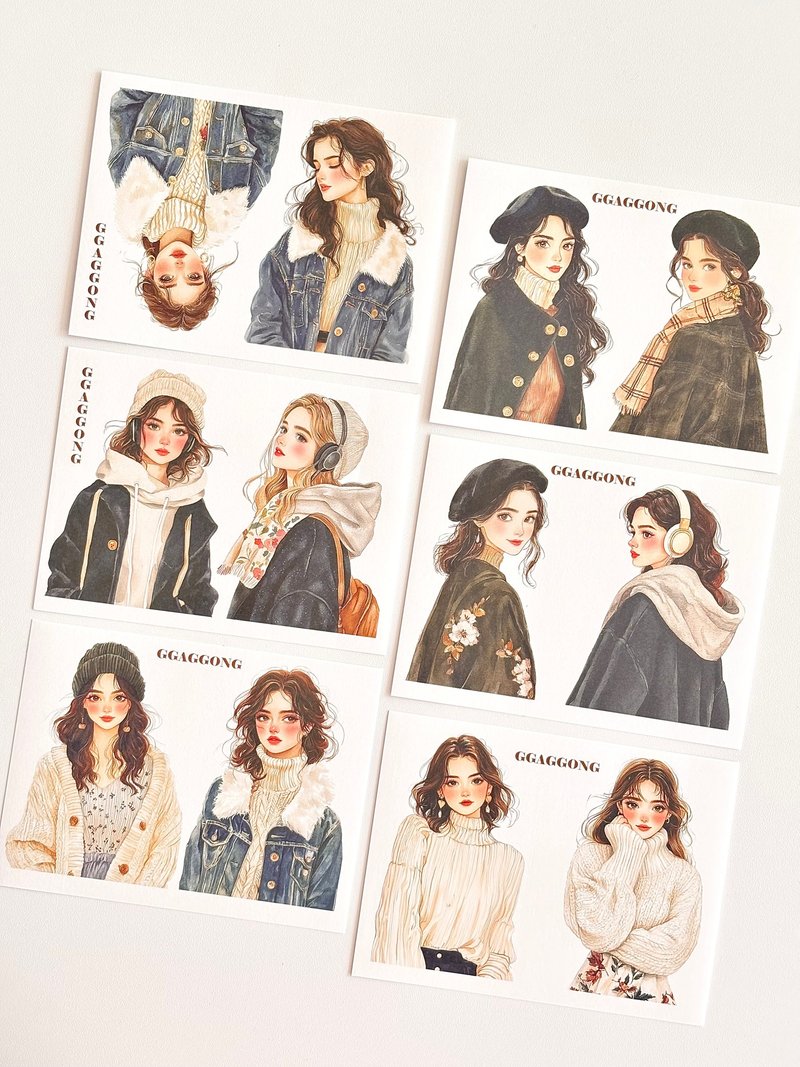 Simple Winter Girl sticker - สติกเกอร์ - กระดาษ 