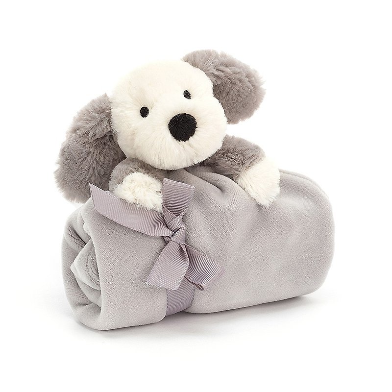 Jellycat 舒適柔軟動物安撫巾 Shooshu Puppy Soother - 寶寶/兒童玩具/玩偶 - 聚酯纖維 灰色