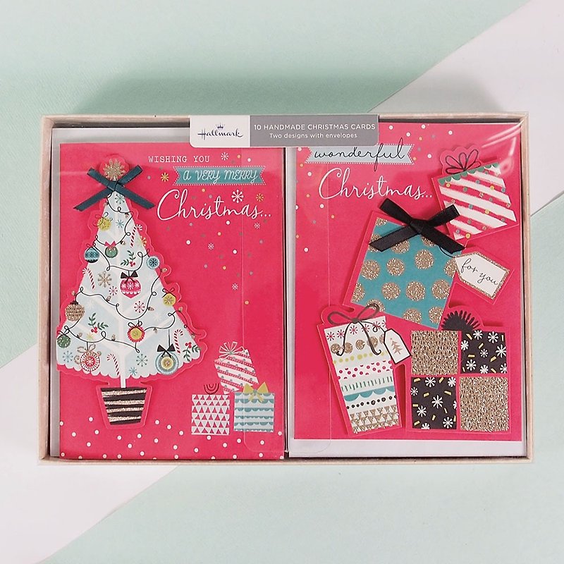 Christmas tree and gift Christmas box card 2 models a total of 10 [Hallmark-card Christmas series] - Cards & Postcards - Paper Multicolor