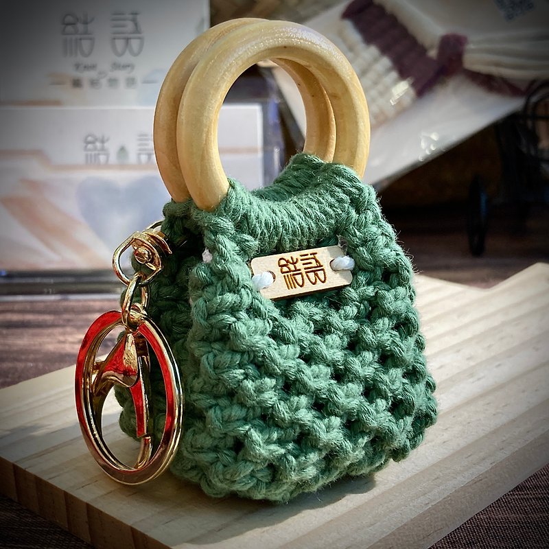 結語-包包掛飾鑰匙圈-草綠色 - 鑰匙圈/鎖匙扣 - 棉．麻 綠色