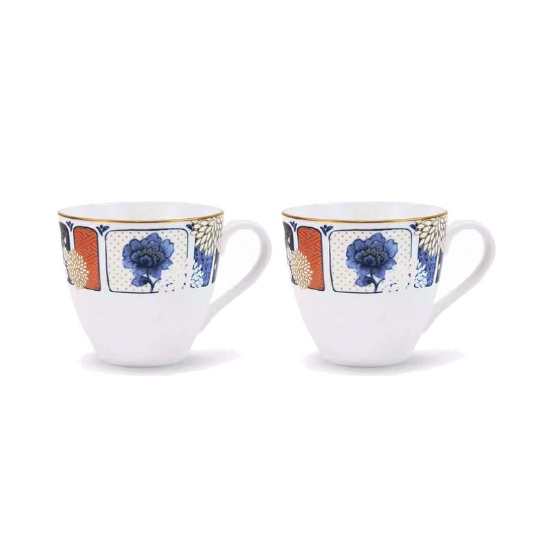 Japan NARUMI Imari bone china mug-2 pieces-330ml - Other Cups - เครื่องลายคราม สีน้ำเงิน