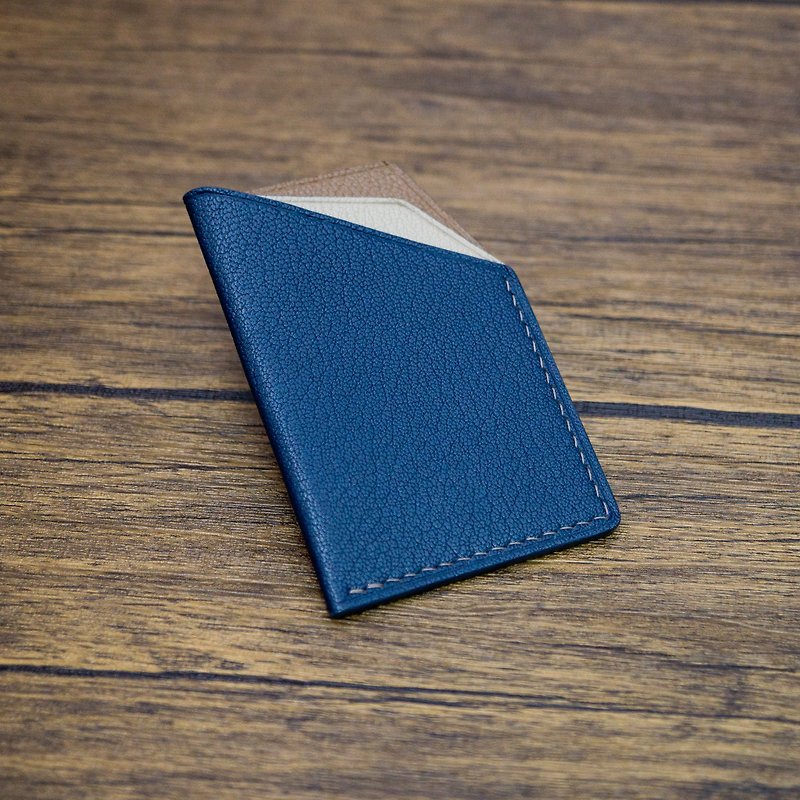 Leather Revolution | [Color of your choice] Straight three-color card holder - Card Holders & Cases - Genuine Leather Multicolor