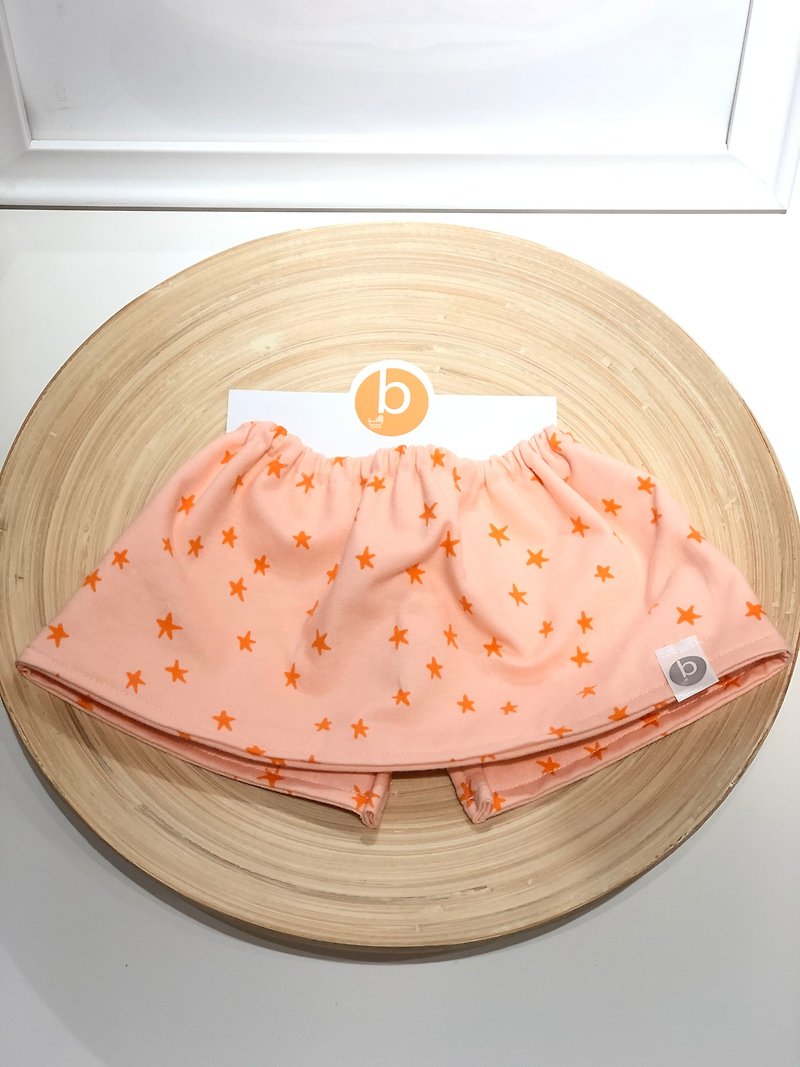 Bonbies baby star pattern organic cotton round saliva towel bib - ผ้ากันเปื้อน - ผ้าฝ้าย/ผ้าลินิน ขาว