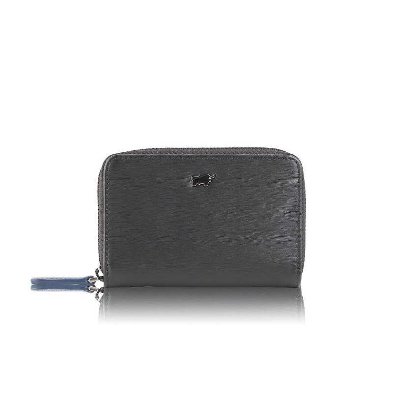 [Free upgrade gift packaging] Poso zipper coin purse-black/BF386-161-BK - Coin Purses - Genuine Leather Black