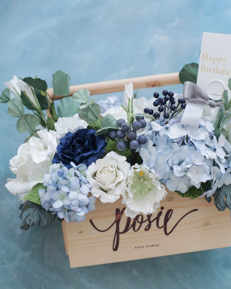 PRINCE CHARMING Vintage Flower Hamper for special occasion! - Items for Display - Paper Blue
