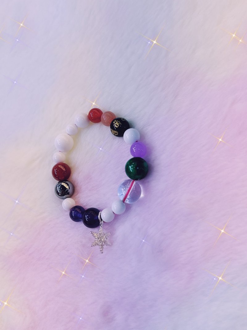 雪の結晶が舞う、安定したエネルギーモデル。 - ブレスレット - スターリングシルバー 多色