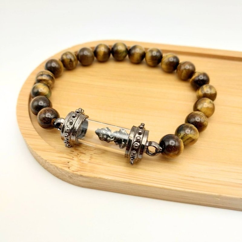 Tiger Eye Stone Bracelet with Ganesha Pendant, Thai Amulet bracelet. - 手鍊/手環 - 石頭 