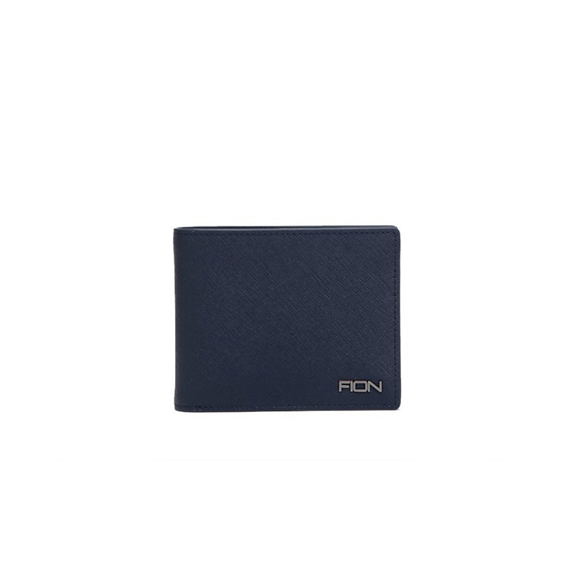 FIONレザークロスパターンショートシルバーパッケージ - 財布 - 革 ブルー