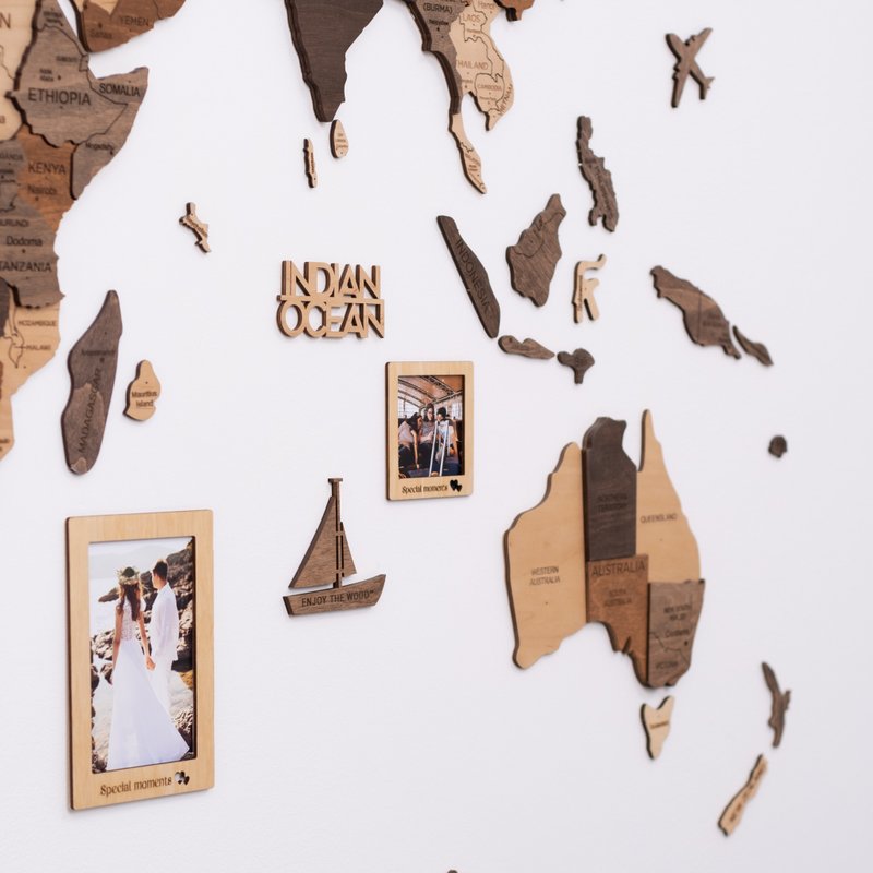 Wooden Photo Frames Wall Decor, Picture Frames, Housewarming Gift for Home - 壁貼/牆壁裝飾 - 木頭 咖啡色
