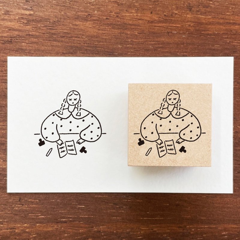 Marl-chan illustration stamp time A rubber stamp girl made in Japan a-089 - ตราปั๊ม/สแตมป์/หมึก - ไม้ 