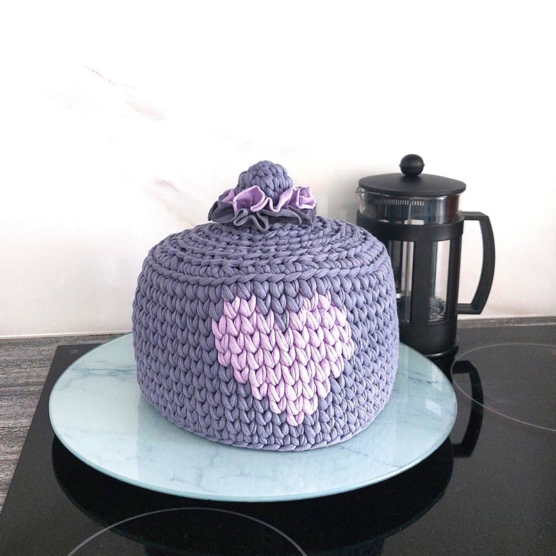 Tea warmer Kitchen desk decor Teapot cozy Tea cozy basket for teapot - Dining Tables & Desks - Cotton & Hemp Multicolor