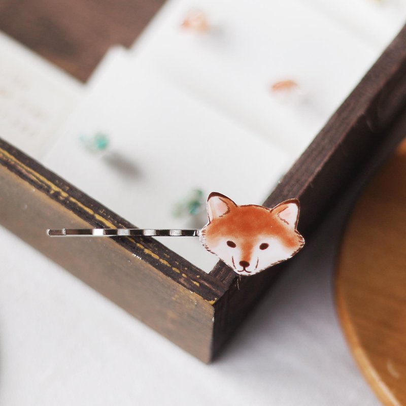 Small animal hairpin - little fox - เครื่องประดับผม - เรซิน สีนำ้ตาล