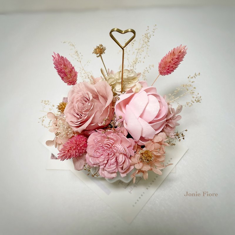 ピンクの小さな鉢花/おめでとう鉢花 - ドライフラワー・ブーケ - 寄せ植え・花 ピンク
