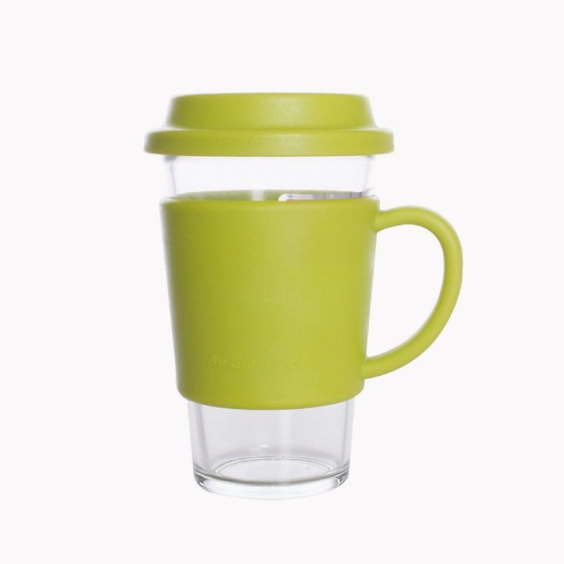 380cc【韓國Glasslock馬克杯】(8色) 辦公室環保隨手杯 強化玻璃刻字耐熱可泡茶喝熱可可咖啡 客製化 - 咖啡杯/馬克杯 - 玻璃 綠色