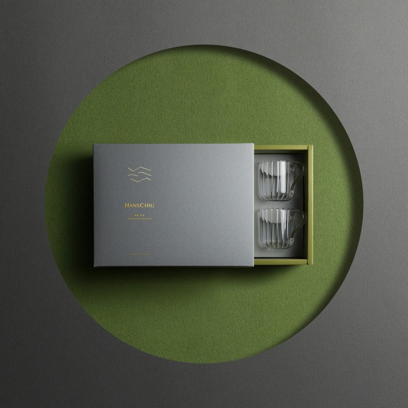 【免運75折起】手工玻璃茶杯組 聯名中秋禮盒 - 玻璃杯 - 玻璃 綠色