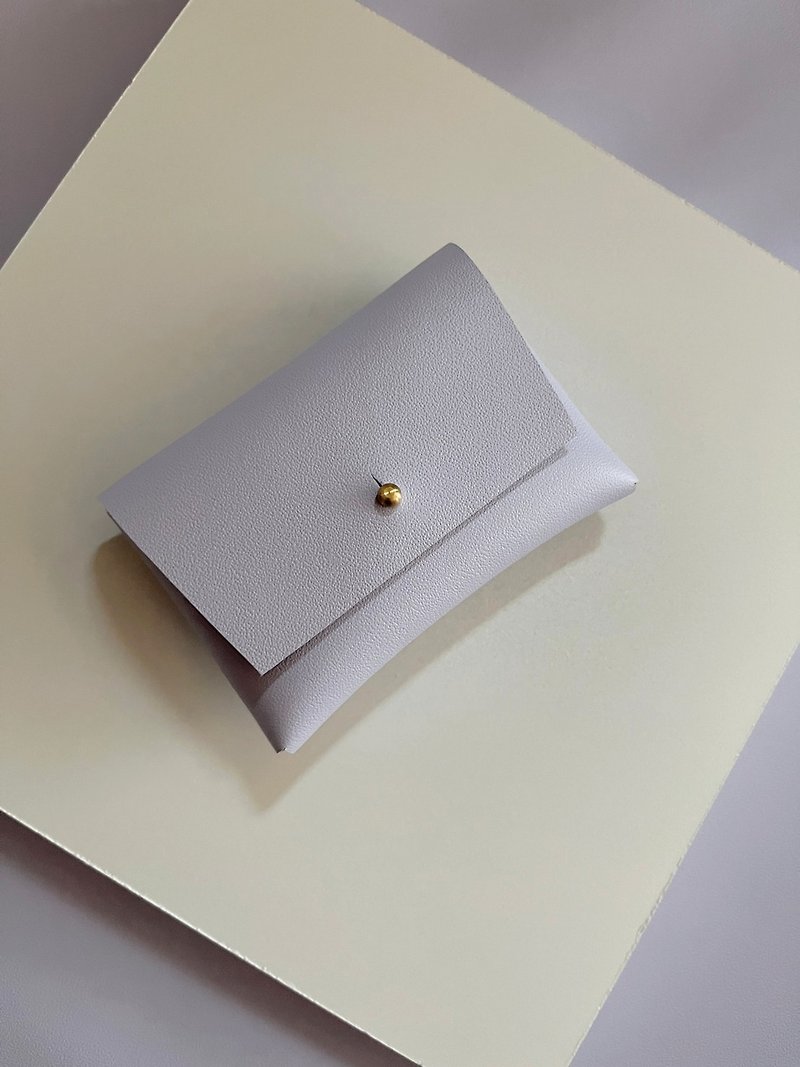Extremely light and small unlimited ticket card holder, key storage bag - lavender - ที่เก็บนามบัตร - หนังแท้ สีม่วง