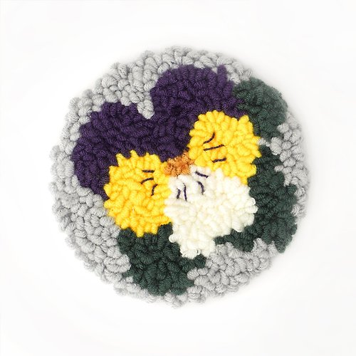 Narcissus Coaster】Punch Needle Embroidery  Xiu Crafts - Shop XiuCrafts  Knitting, Embroidery, Felted Wool & Sewing - Pinkoi