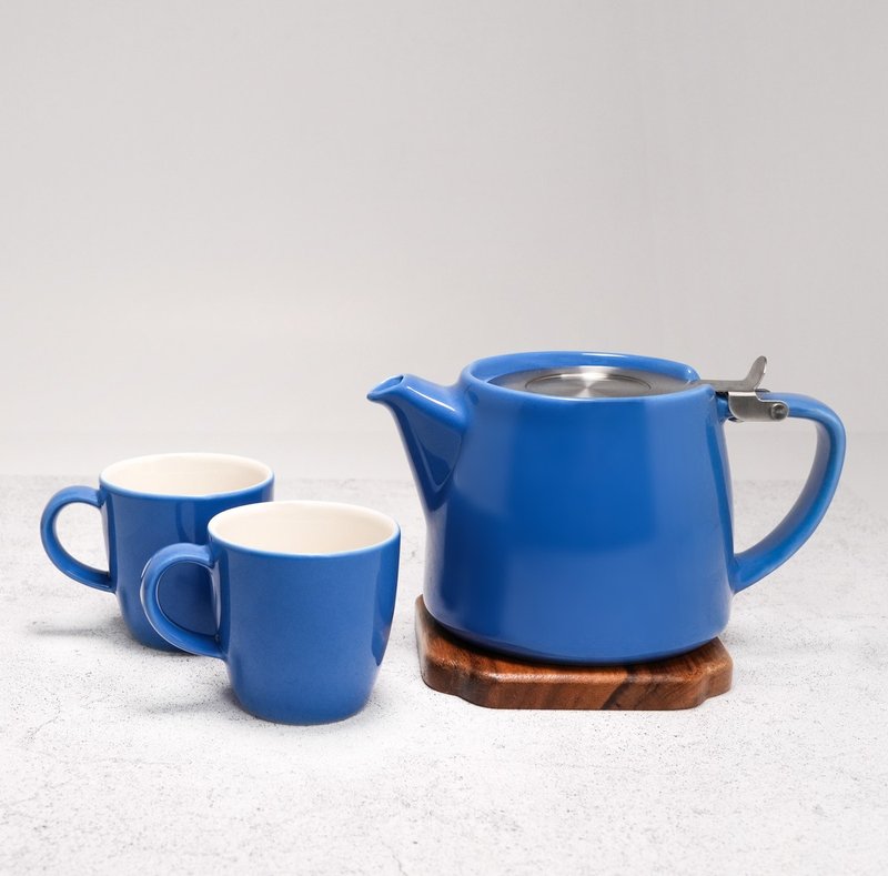 US FORLIFE One Pot Two Cup Promotion Project - Blue - ถ้วย - เครื่องลายคราม สีน้ำเงิน