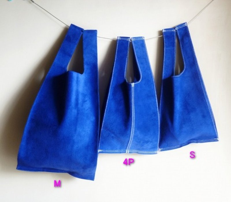 Pinkoi Proxy Purchase - A slightly luxurious everyday side bag in pigskin suede (M) royal blue - Handbags & Totes - Genuine Leather 