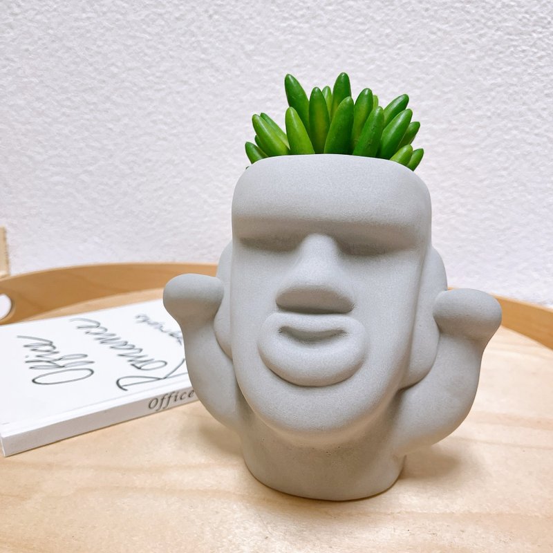 Big Moai storage jar  money box diffuser gift exchange idea - กระปุกออมสิน - ปูน 