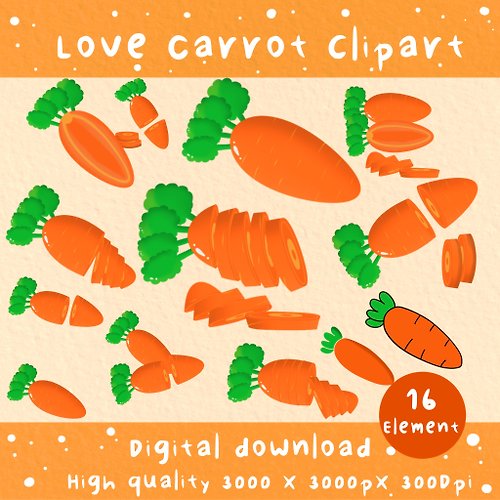pepeach clipart carrot