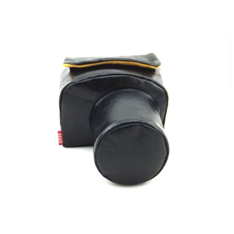 Customized birthday gift custom leather camera bag and camera strap - กระเป๋ากล้อง - หนังแท้ สีดำ