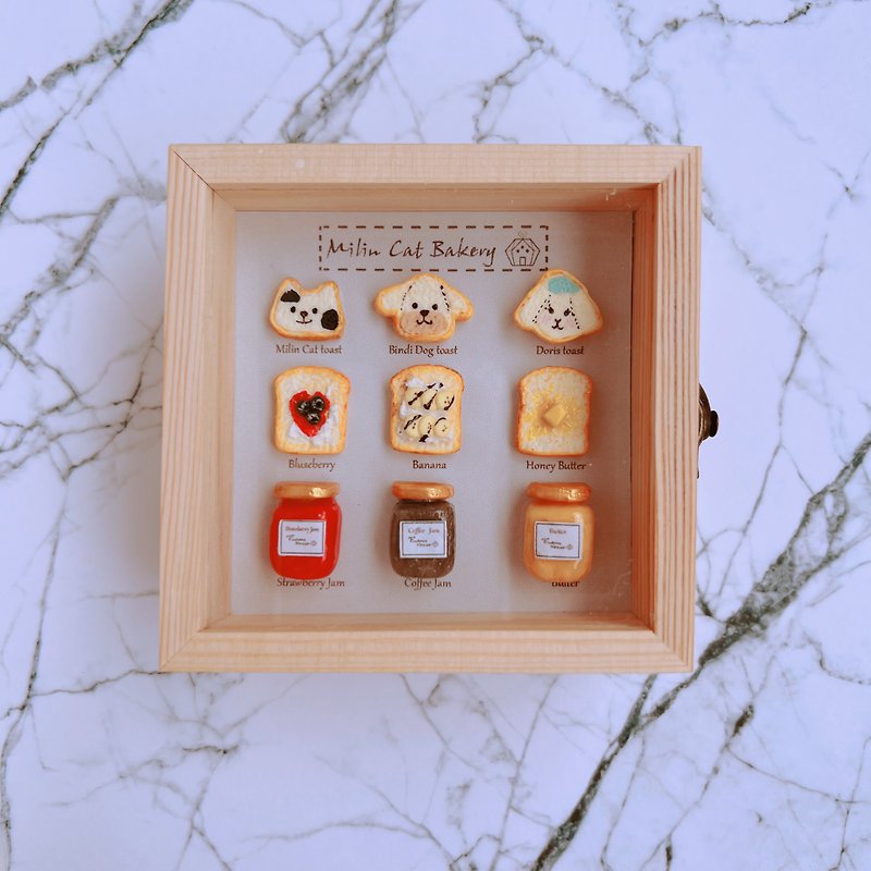 Original Character Milin Cat Toast Store Accessory Collection Wooden Box - กล่องเก็บของ - ไม้ 