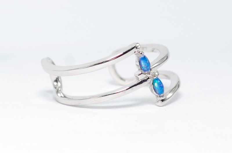 [Fruit Series Two: Minutes] Opal 925 Silver Simple Ring - แหวนทั่วไป - โลหะ สีเงิน
