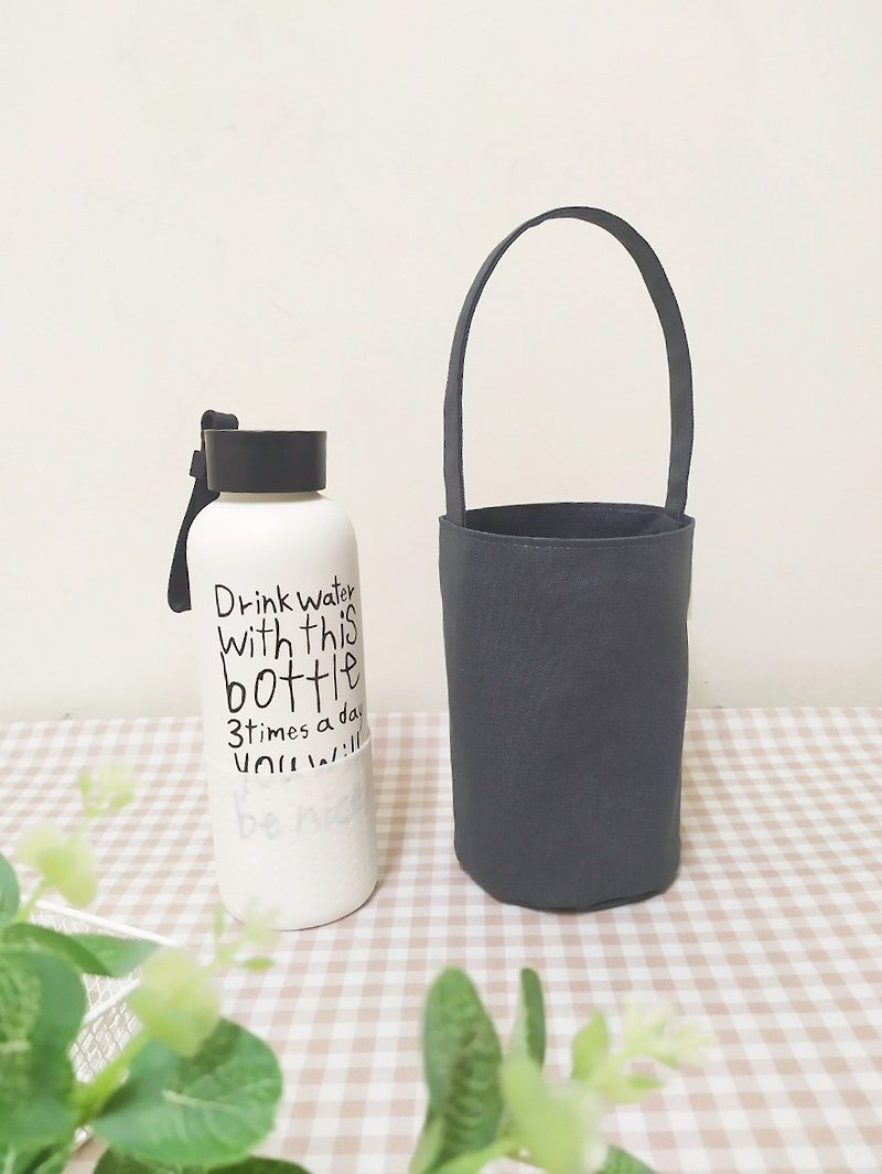 Dot series drink bag/water bottle bag/limited handmade bag/wallaby/pre-order - ถุงใส่กระติกนำ้ - ผ้าฝ้าย/ผ้าลินิน สีเทา