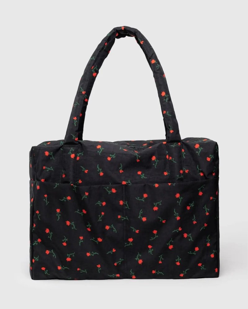 BAGGU 旅行機上袋 Cloud Carry-on - 手繪野花 - 行李箱/旅行袋 - 防水材質 黑色