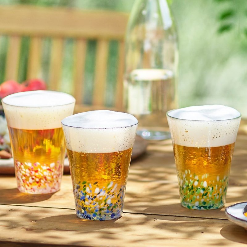 Japan Tsugaru Handmade Gold Foil Colored Empty Drink Cup / Total 3 Types - Pitchers - Glass Multicolor