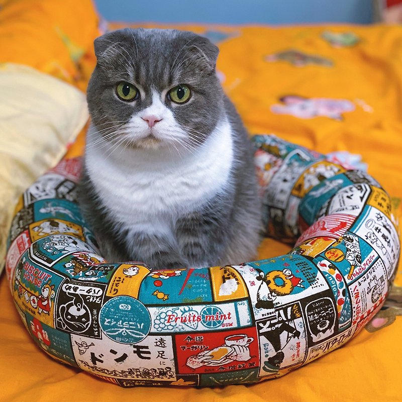 甜甜圈貓睡床 寵物床 糖冬甩 - 寵物床墊/床褥 - 棉．麻 多色