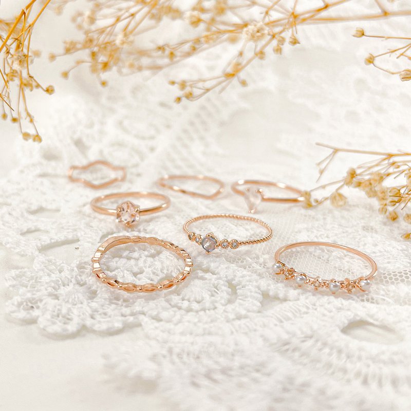 Elegant Pink Gold rings made in Japan - General Rings - Copper & Brass Multicolor