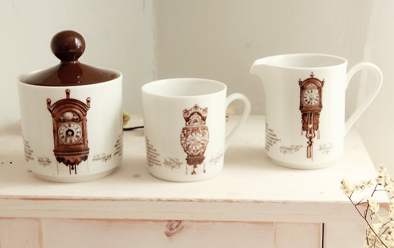 【好日戀物】荷蘭vintage 陶瓷奶壺/糖罐 (一組) - 茶壺/茶杯/茶具 - 瓷 咖啡色