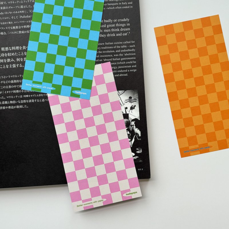 棋盤系列 便籤紙/便條紙  可愛撞色備忘貼 可撕手帳便箋備忘速記 - 便條紙/便利貼 - 紙 