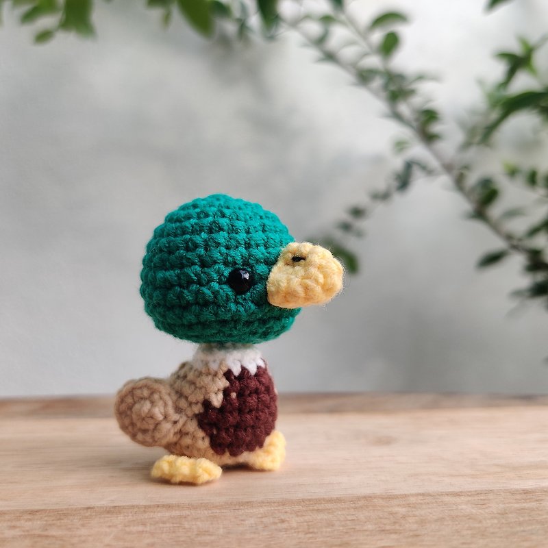 Mallard Duck Amigurumi | Crochet Stuffed Animal | Mini Handmade Knitted Toy - Stuffed Dolls & Figurines - Cotton & Hemp 