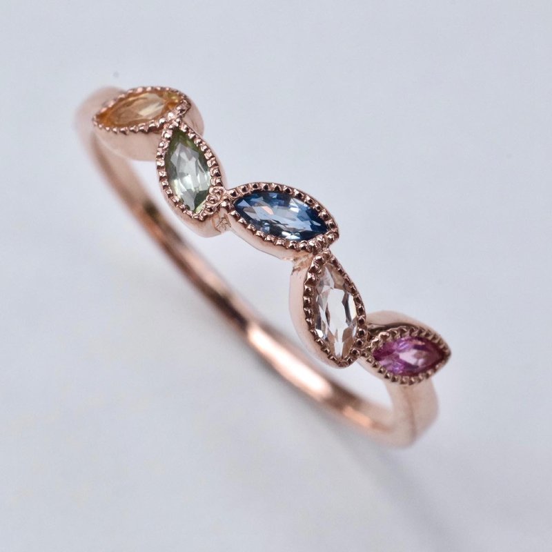 olive leaf gemstone ring #minimminiolive R239 - 戒指 - 純銀 